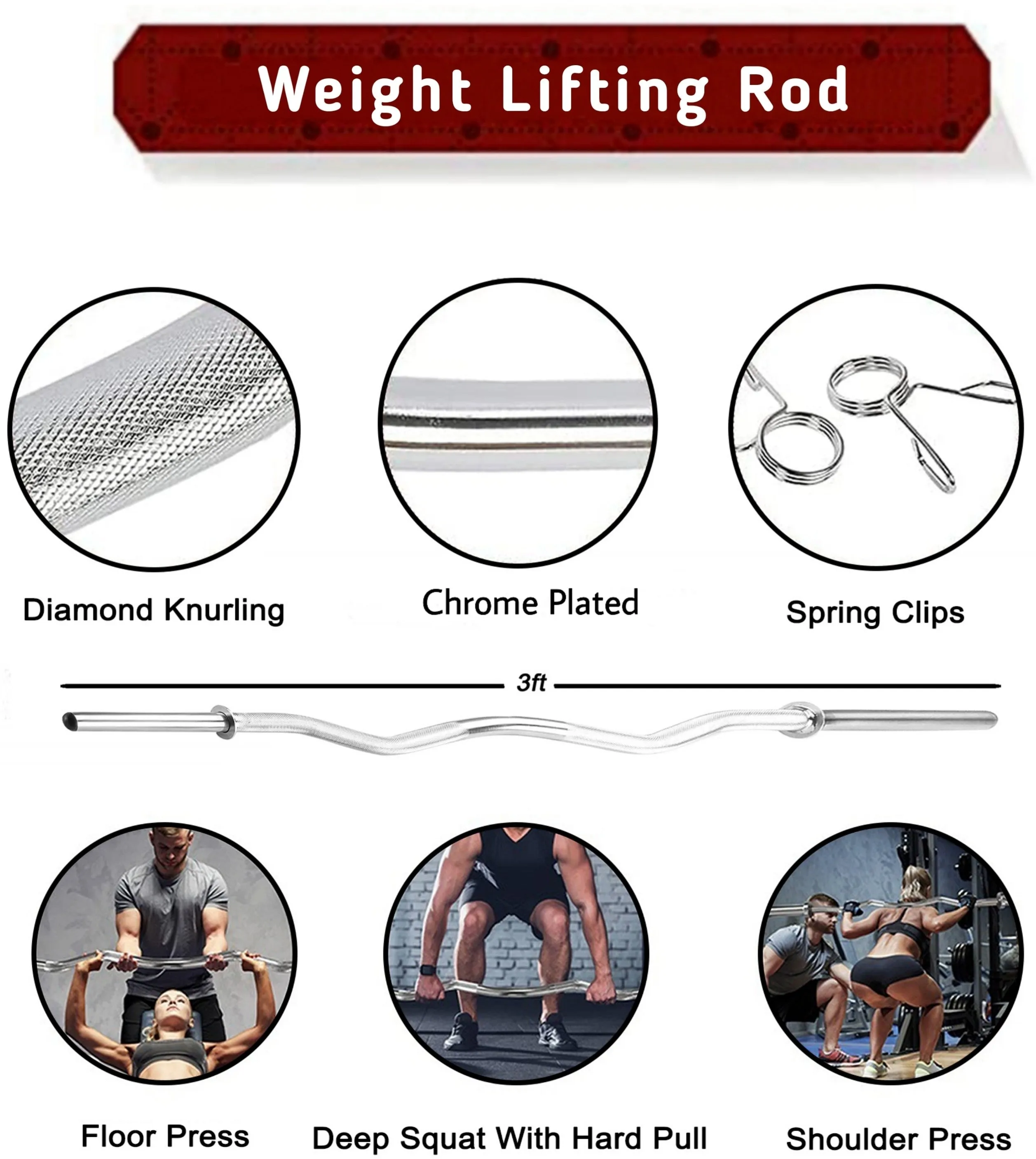 16 kg home gym kit | Home Gym Combo | 3ft curl rod with gym equipments for home