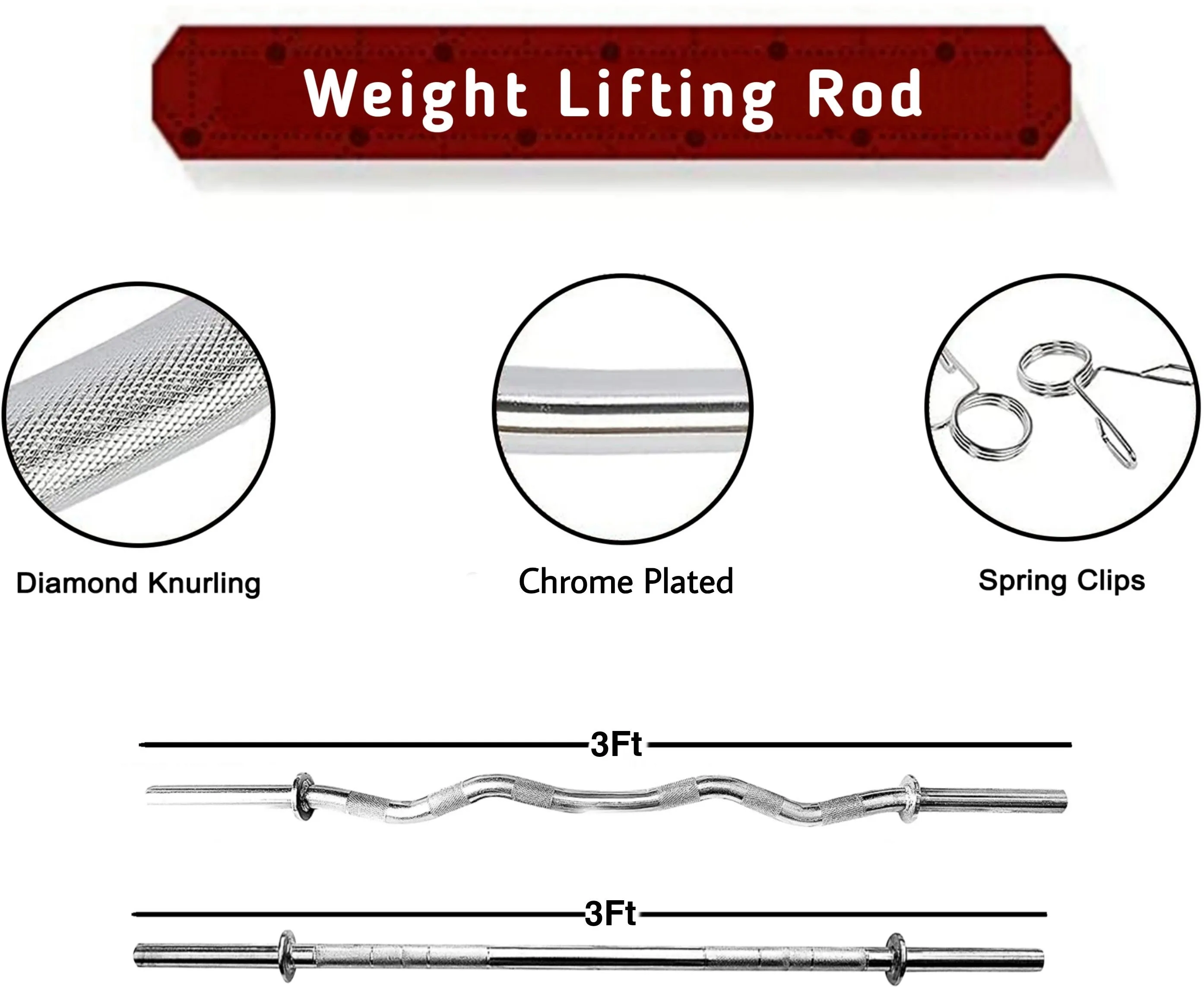 8 kg Home Gym Combo | Home Gym Set | 3ft Curl Rod | 3ft Straight   One Pair Dumbbell Rods | Weight Plates | Exercise Set