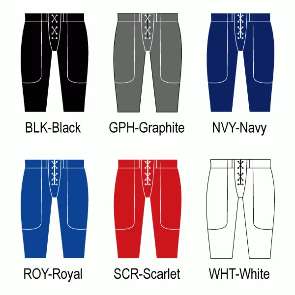 A4 Nylon/Spandex Flyless Football Game Pant