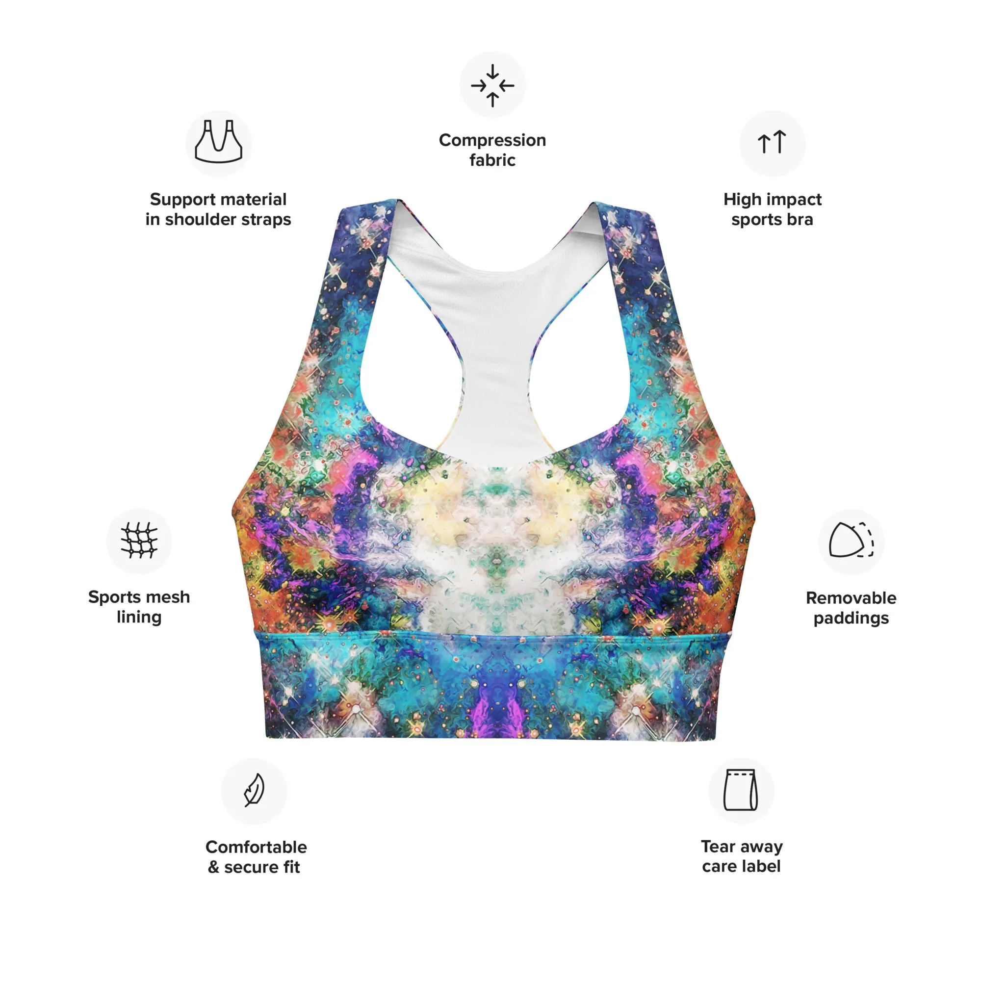 Acquiesce Apothos Psychedelic Luxury Padded Sports Bra