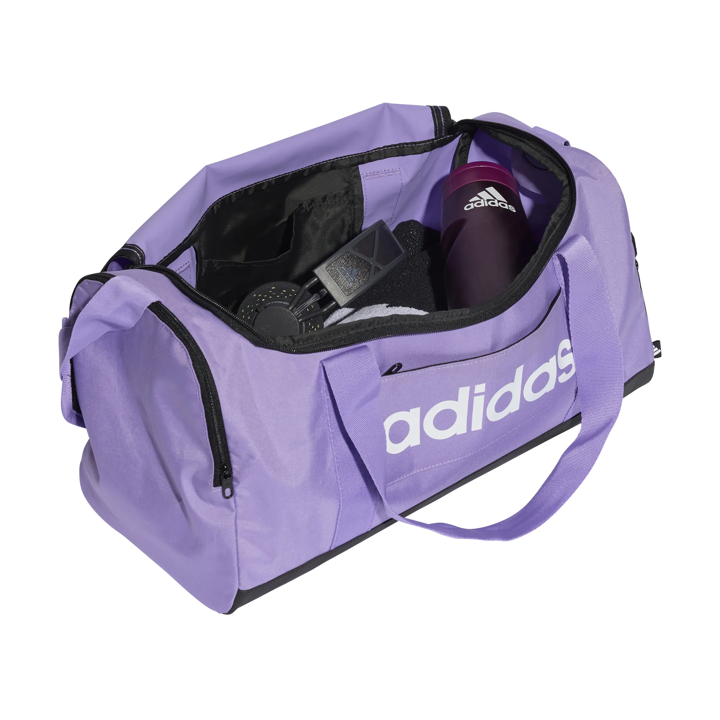 Adidas Linear Duffel Bag Small - Violet Fusion/White