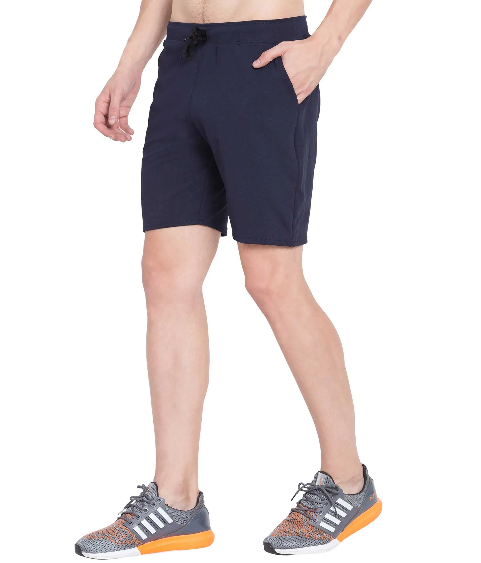 American-Elm Blue Polyester/ Dry Fit Sporty Active Shorts, Gym Wear for Men (Navy Blue)