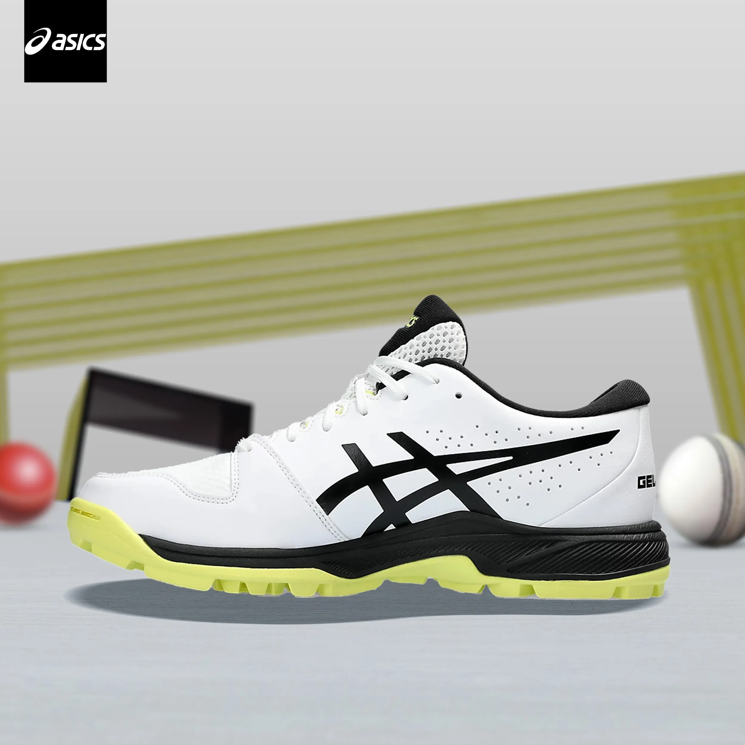 Asics Gel Peake 2 Men's Cricket Shoes (White/Glow Yellow)