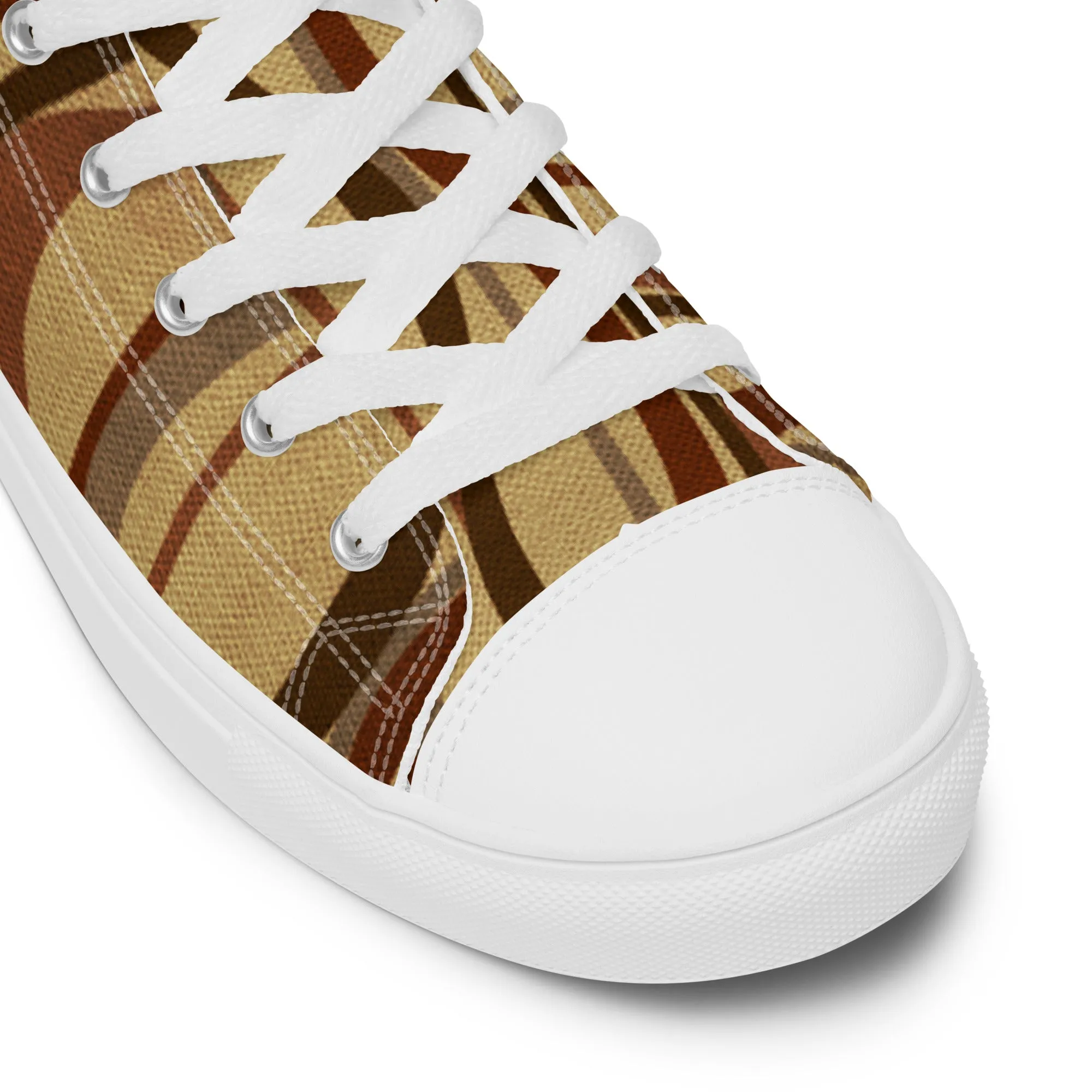 Autumn Stripes Women’s high top canvas shoes