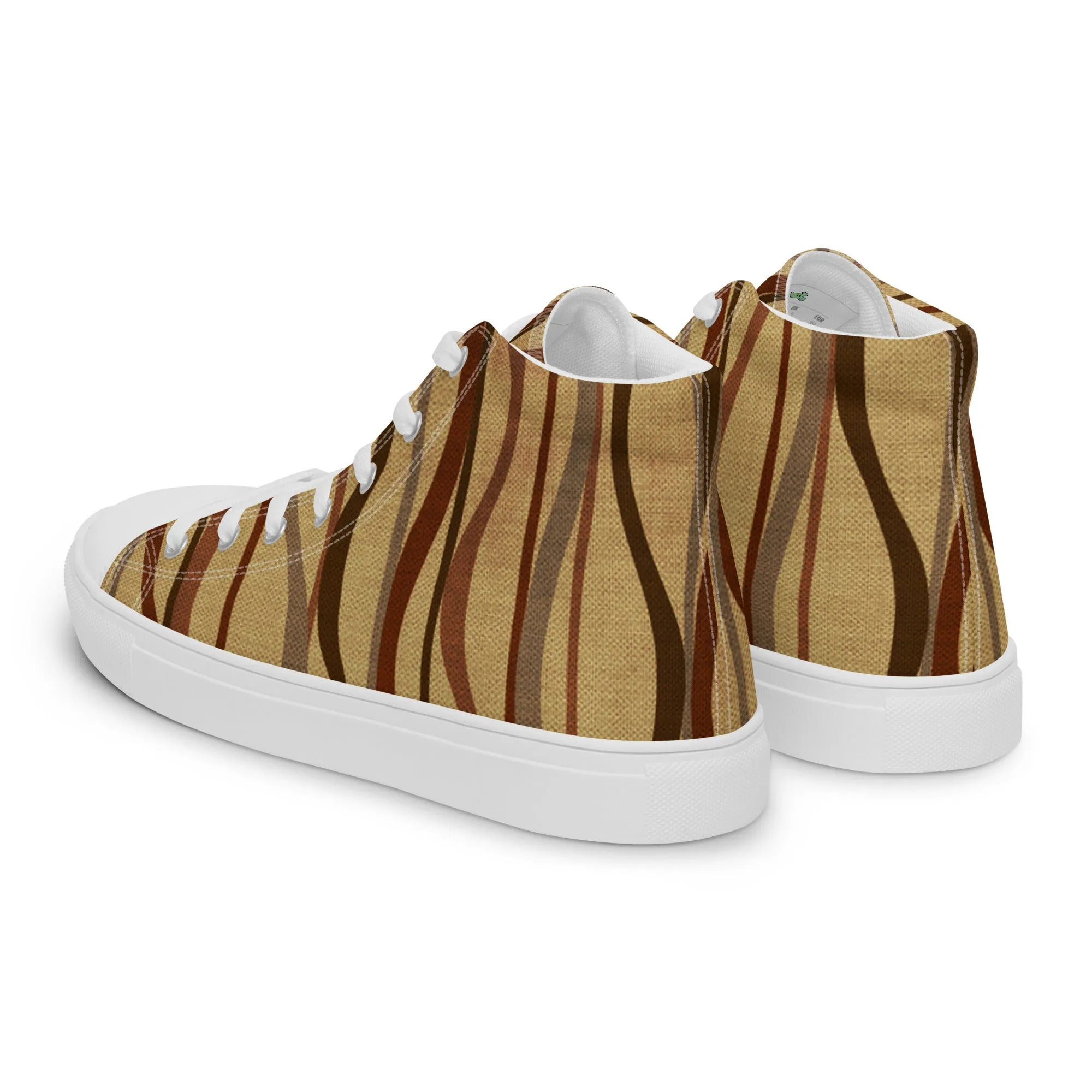 Autumn Stripes Women’s high top canvas shoes