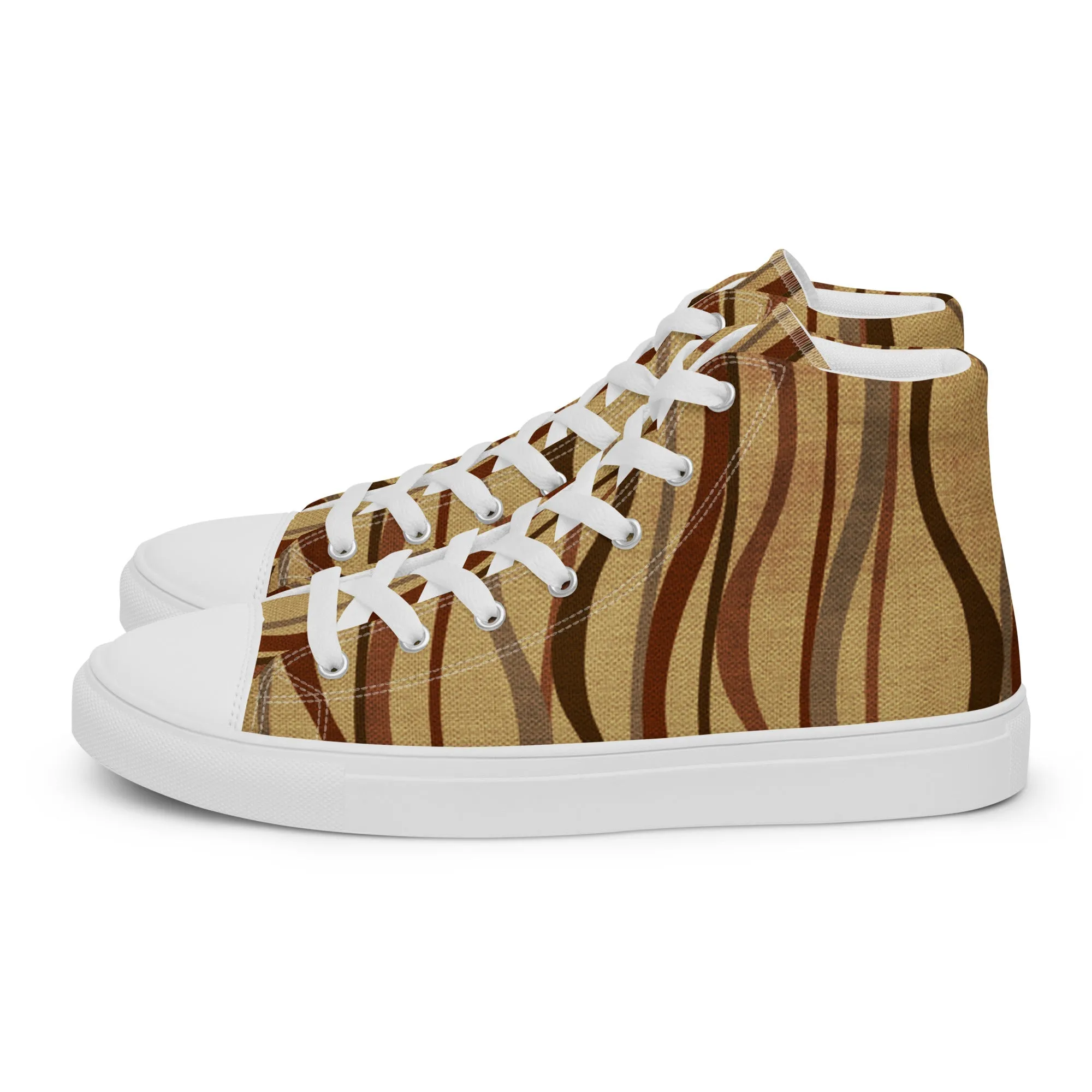 Autumn Stripes Women’s high top canvas shoes