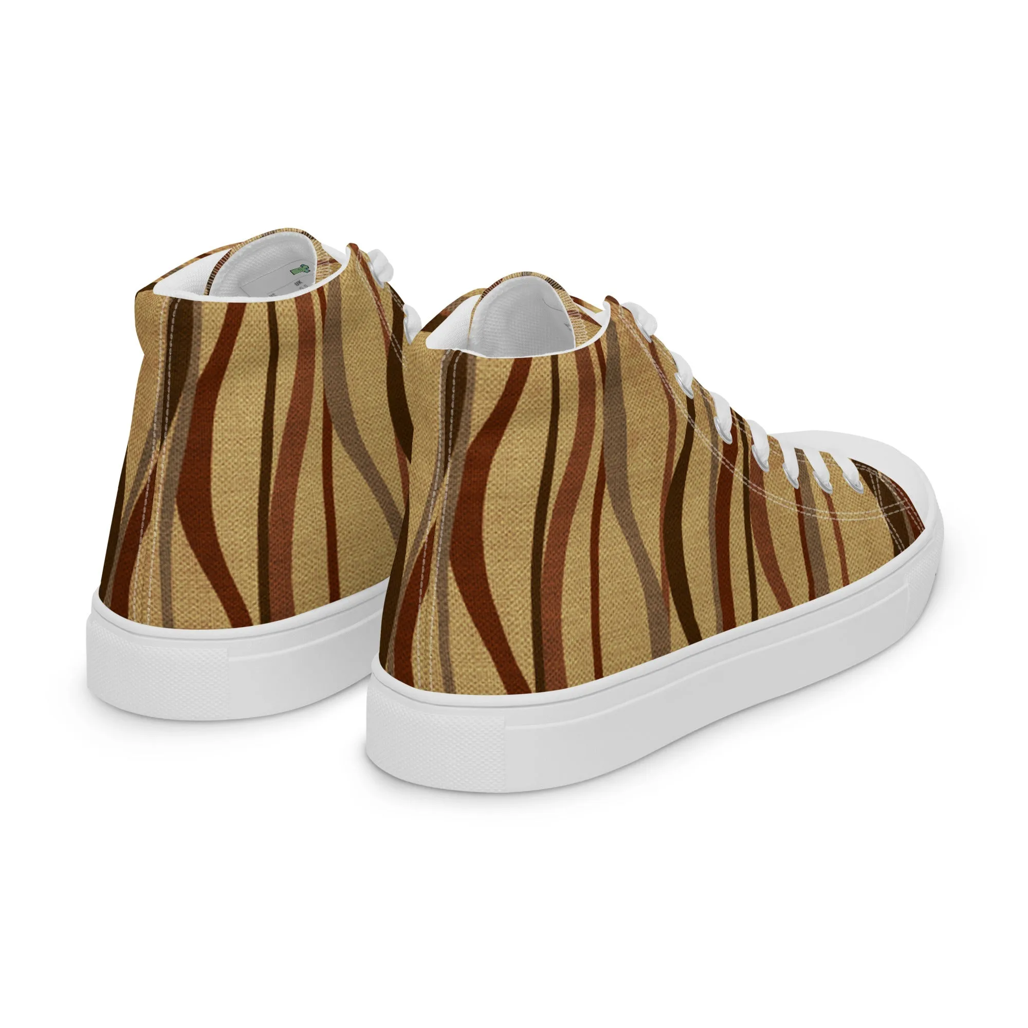 Autumn Stripes Women’s high top canvas shoes