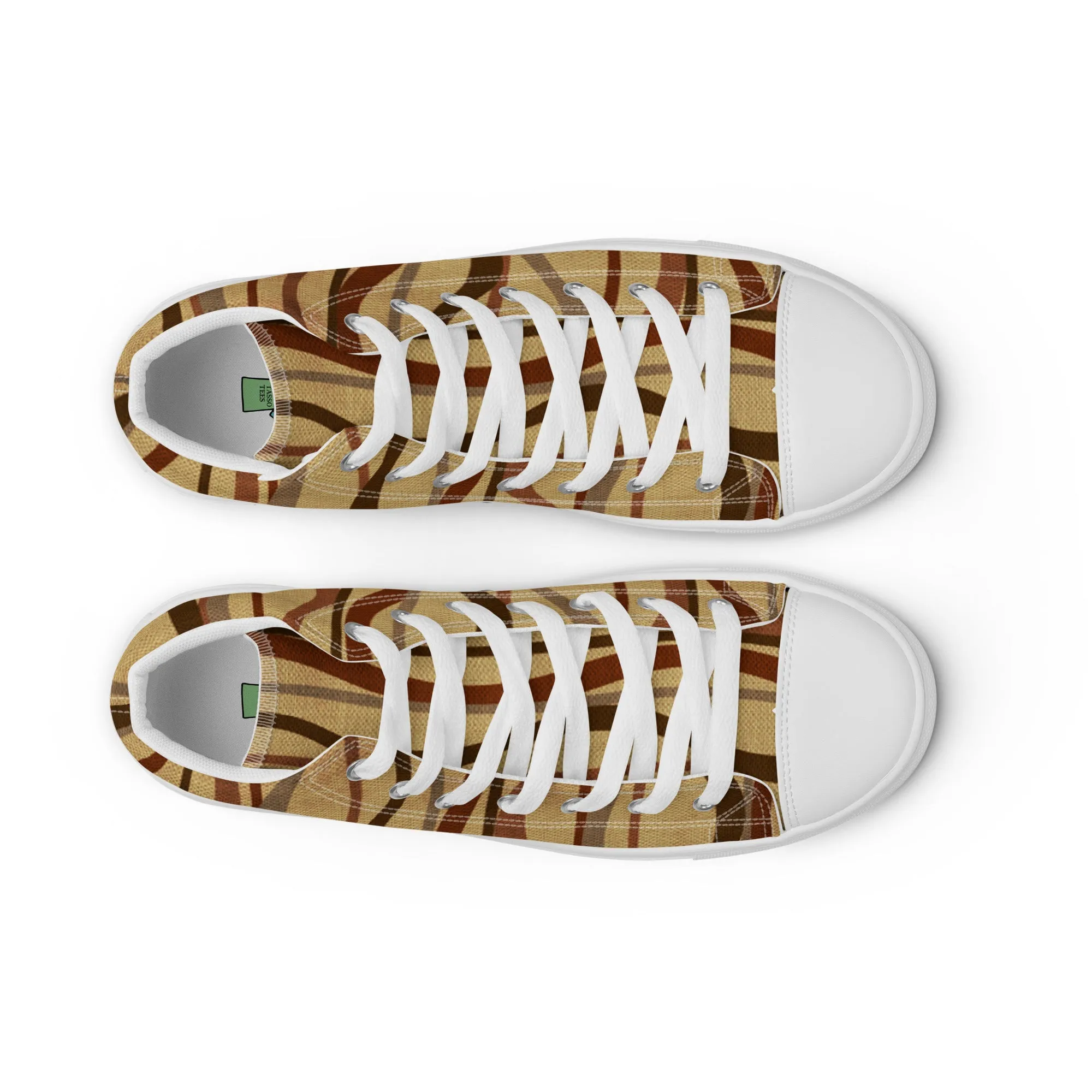 Autumn Stripes Women’s high top canvas shoes