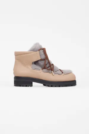 Beige & Grey Ditto Shearling Boot