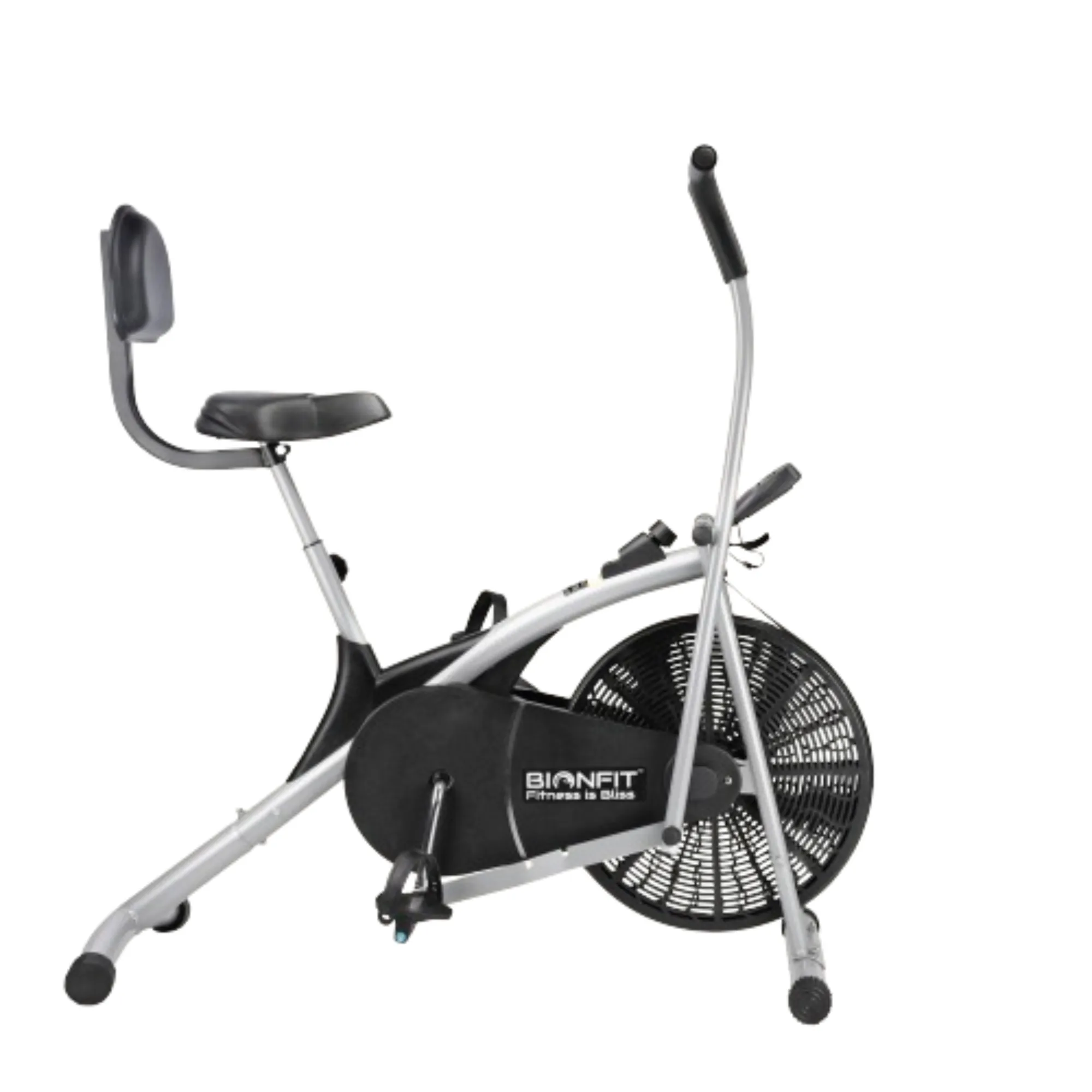 Bionfit ON02CM Curved Moving Handle Air Bike with Back Support - 100kg Max User Weight - 2 Year Warranty