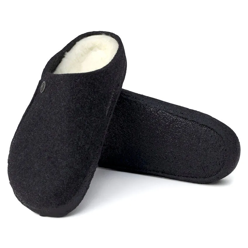 'Birkenstock' Men's Zermatt Shearling Wool Felt Slipper - Anthracite / Natural