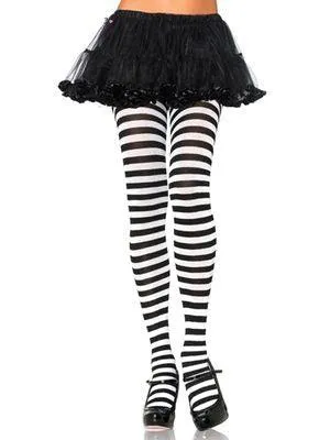 Black and Royal Blue Stripe Tights