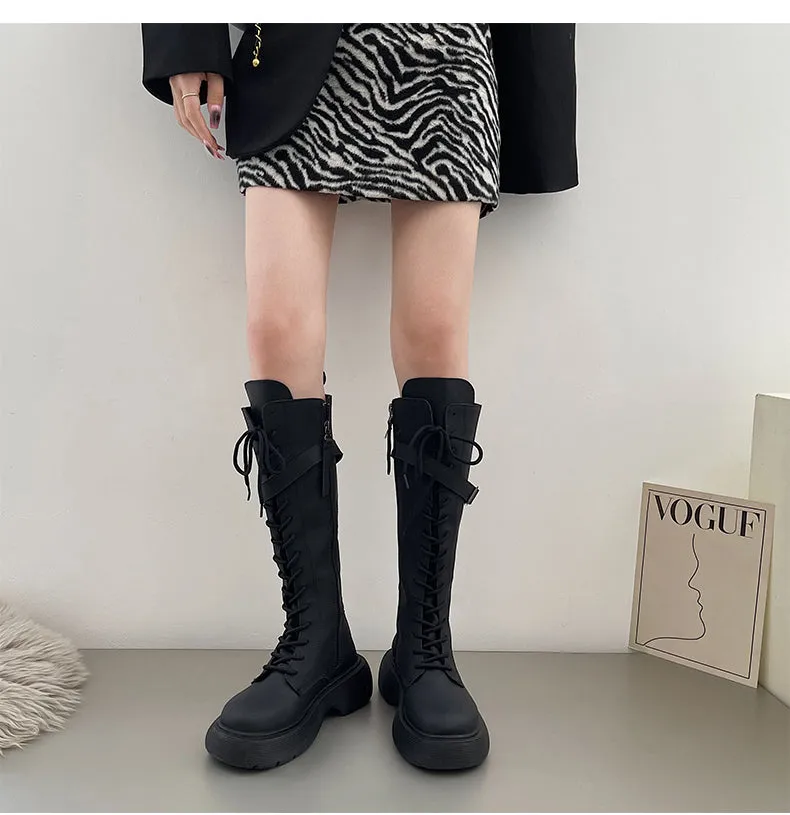 black long barrel boots  KF2246