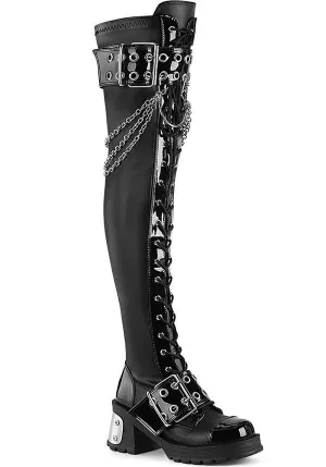 BRATTY-304 [Black Vegan Leather] | BOOTS [PREORDER]