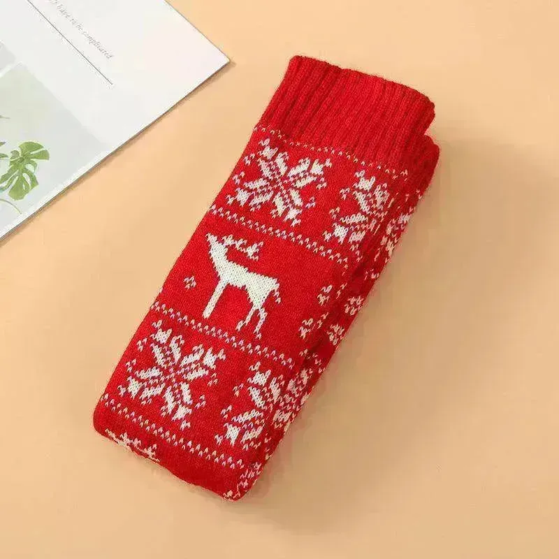 Christmas Knitted Cotton Woolen Thigh-High Deer Socks