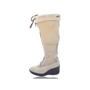 COLE HAAN BEIGE SUEDE KNEE HIGH PLATFORM BOOT