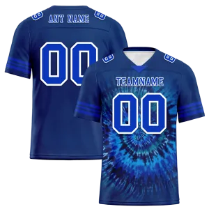 Corporate Gifts,Custom Blue Tie Dye Blue Personalized Authentic Football Jersey FBJ02-bc0fa7b