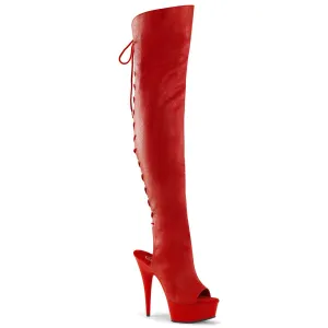 DELIGHT-3019 Red Faux Leather/Red Matte