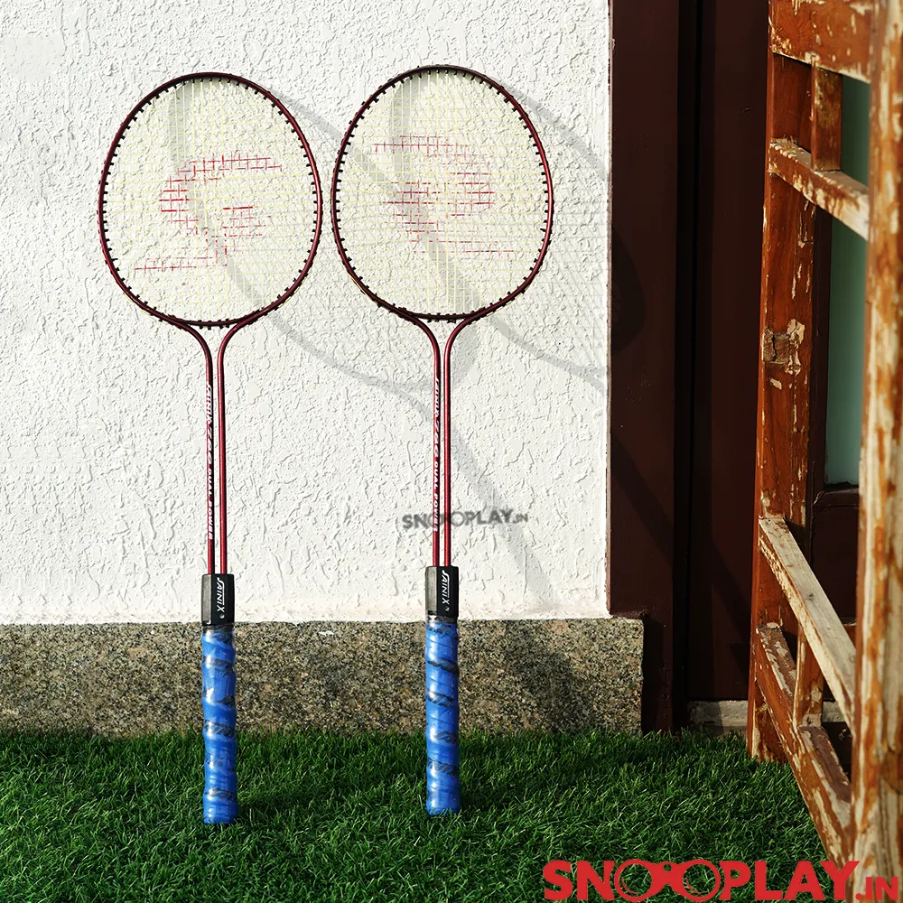 Double Shaft Badminton Rackets (Set of 2) with Cover