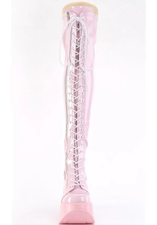 DYNAMITE-300 [Baby Pink Holo] | PLATFORM BOOTS [PREORDER]