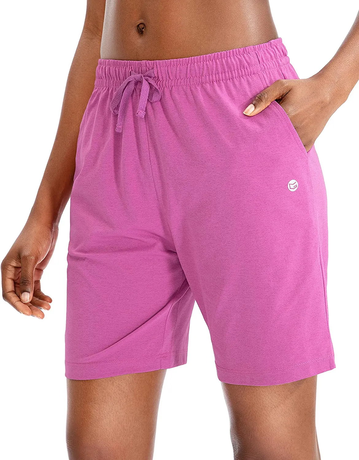 G Gradual Women's Bermuda Shorts Jersey Shorts with Deep Pockets 7" Long Shorts for Women Lounge Walking Athletic