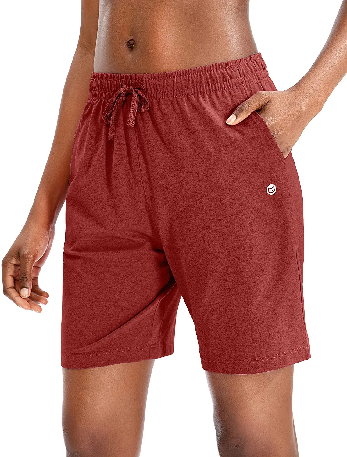 G Gradual Women's Bermuda Shorts Jersey Shorts with Deep Pockets 7" Long Shorts for Women Lounge Walking Athletic