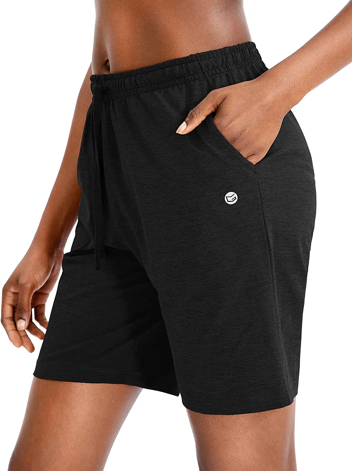 G Gradual Women's Bermuda Shorts Jersey Shorts with Deep Pockets 7" Long Shorts for Women Lounge Walking Athletic