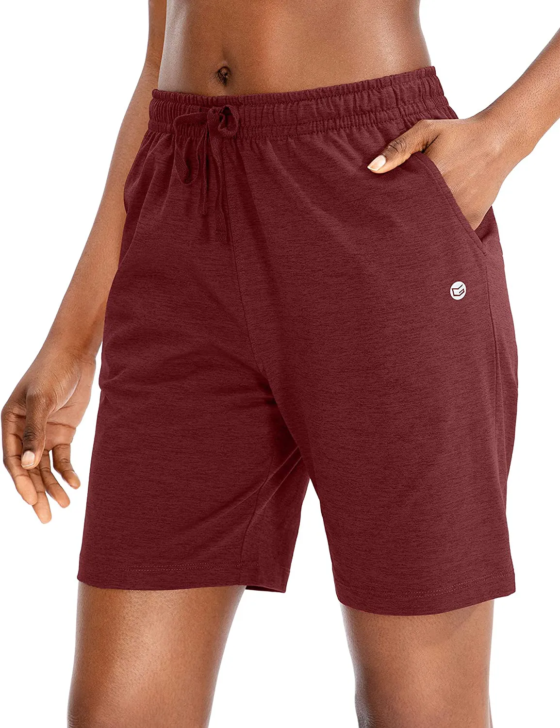 G Gradual Women's Bermuda Shorts Jersey Shorts with Deep Pockets 7" Long Shorts for Women Lounge Walking Athletic