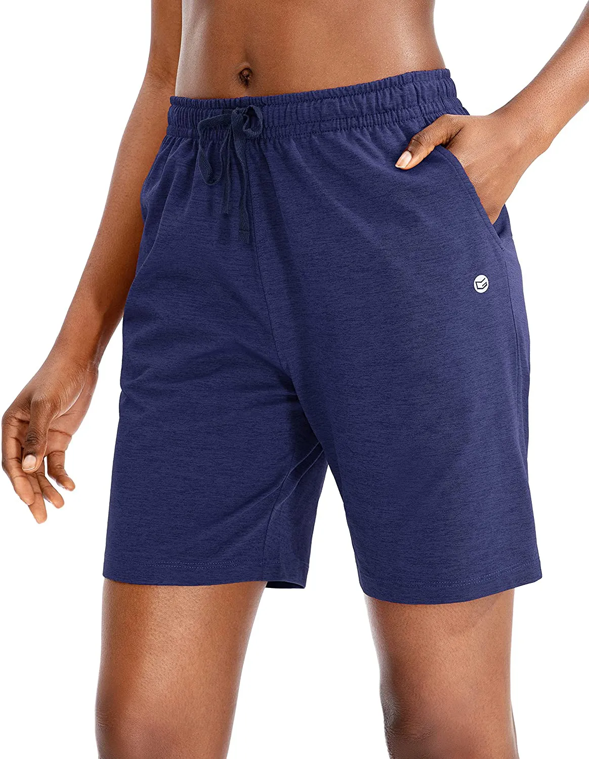 G Gradual Women's Bermuda Shorts Jersey Shorts with Deep Pockets 7" Long Shorts for Women Lounge Walking Athletic