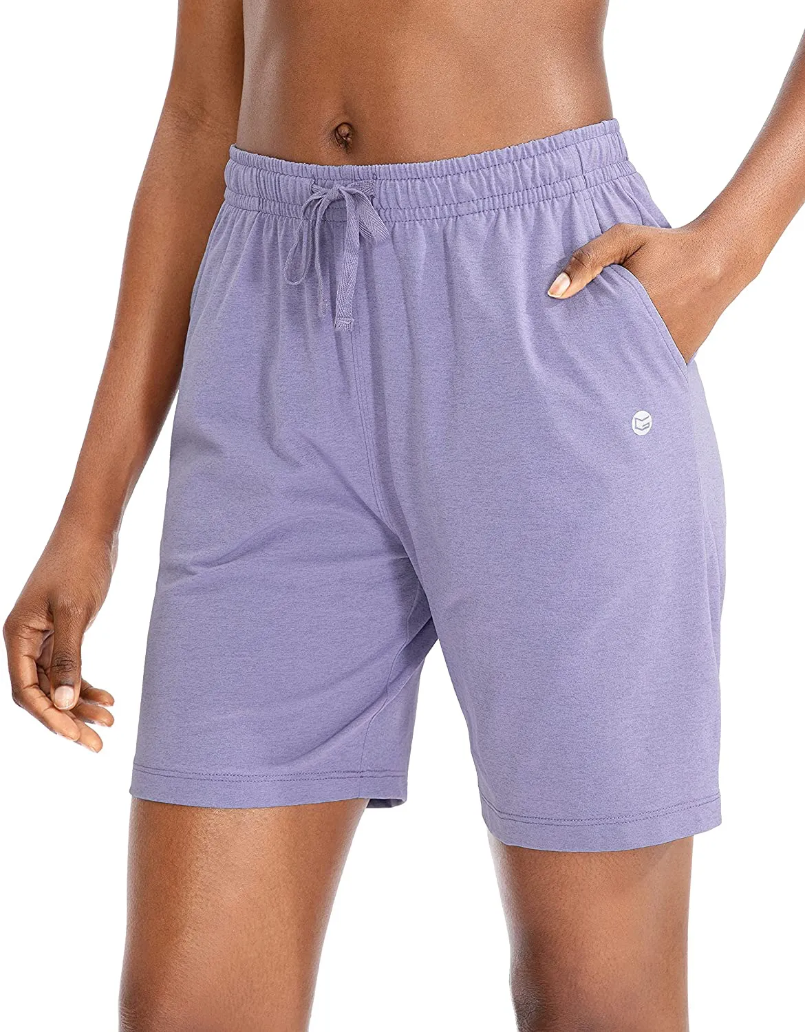 G Gradual Women's Bermuda Shorts Jersey Shorts with Deep Pockets 7" Long Shorts for Women Lounge Walking Athletic