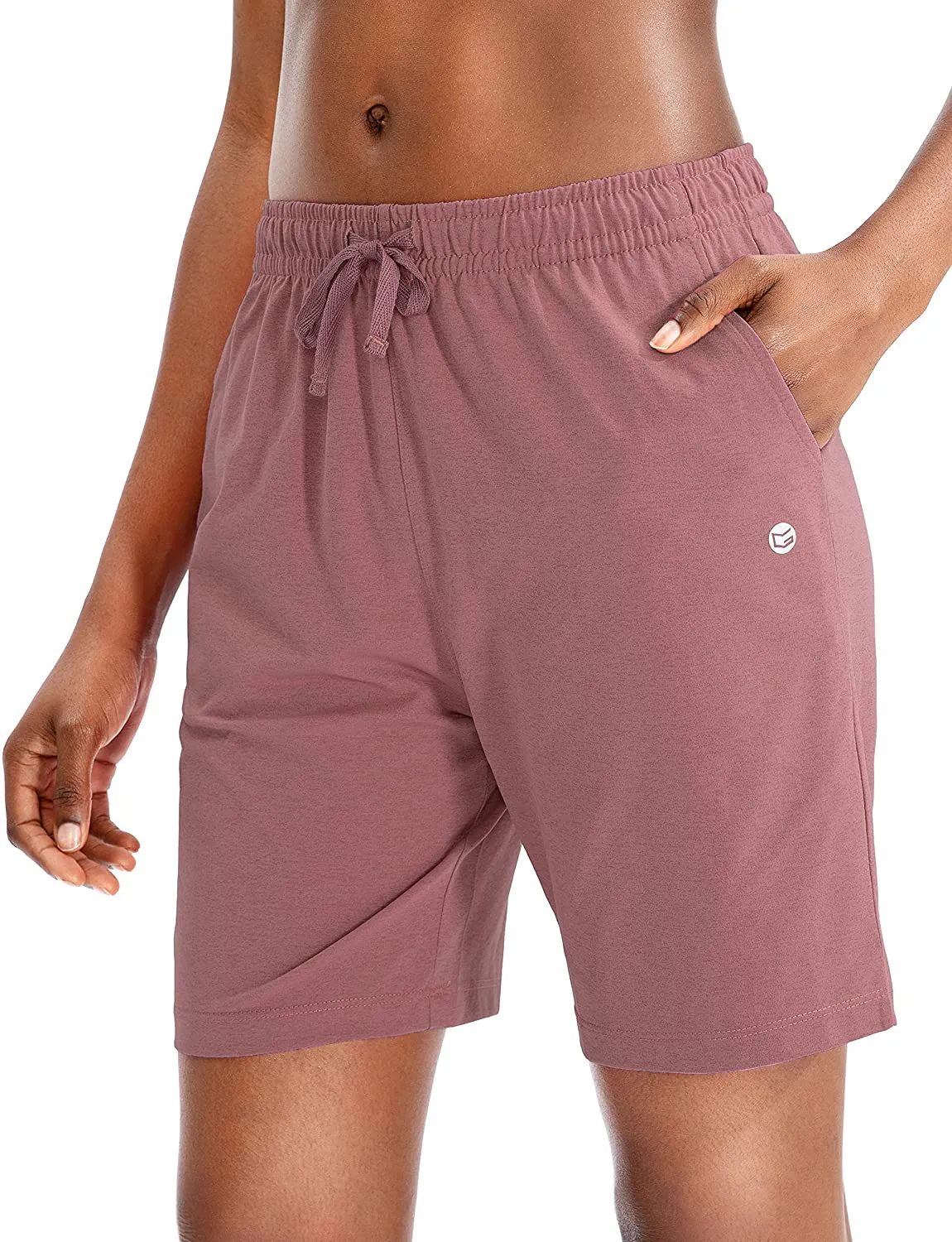 G Gradual Women's Bermuda Shorts Jersey Shorts with Deep Pockets 7" Long Shorts for Women Lounge Walking Athletic