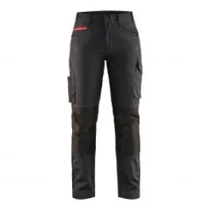 Ladies&#x20;Service&#x20;Trousers&#x20;With&#x20;Stretch&#x20;7195&#x20;Zwart&#x2F;Rood&#x20;-&#x20;Bl&#xE5;kl&#xE4;der