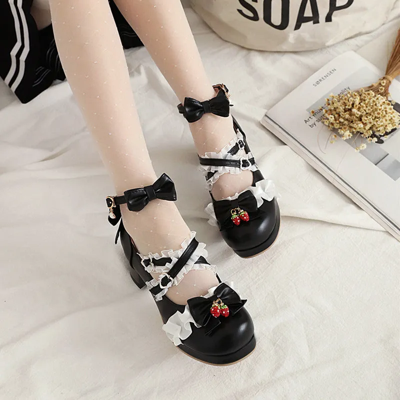 Lolita bow leather shoes  KF81281