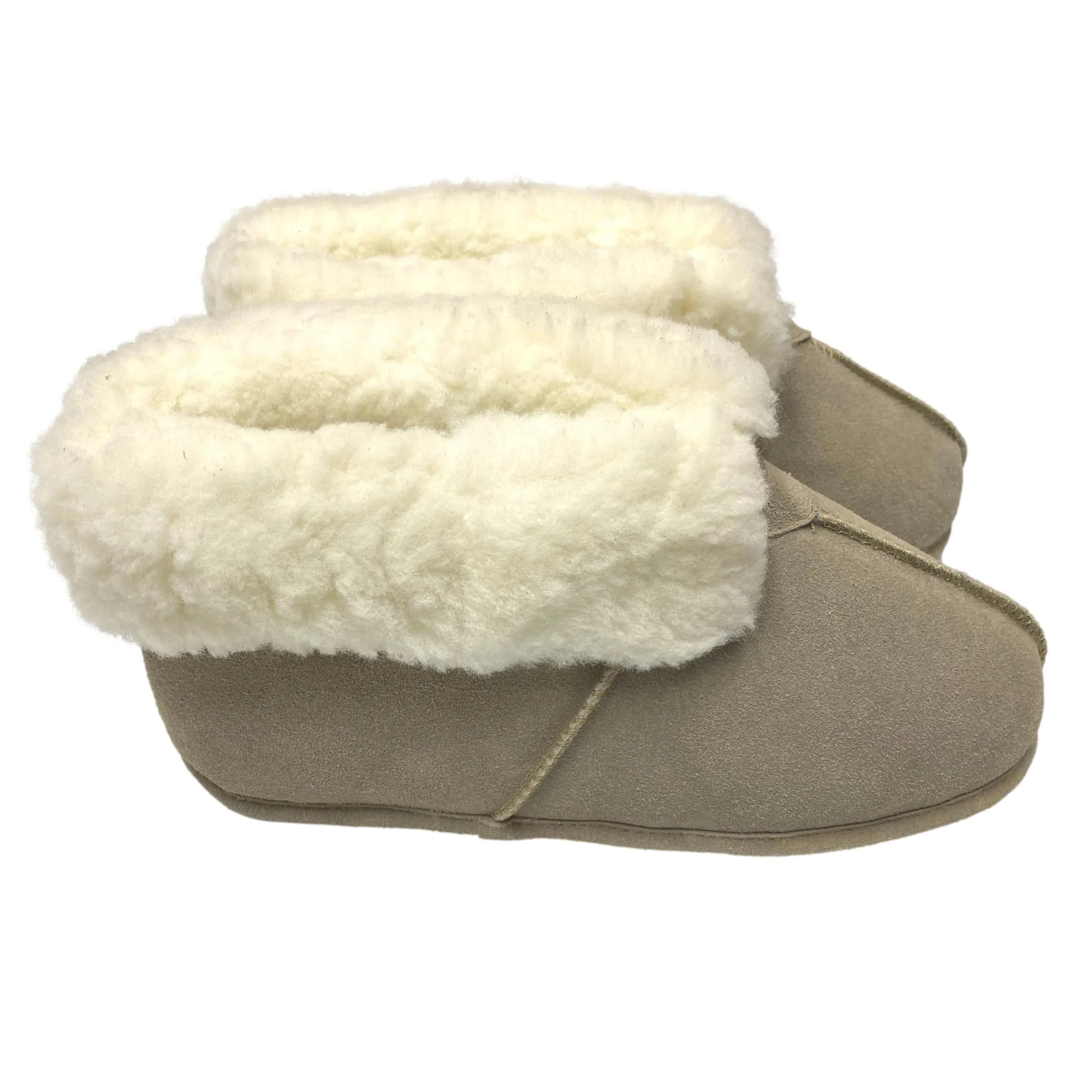 LU Men's Sheepish Grin Slippers - Soft Sole Genuine Sheepskin Ankle Boots - Slipper Booties for Men