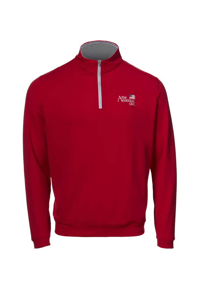 MEN&#039;S PETER MILLAR PERTH PERFORMANCE QUARTER-ZIP PULLOVER.  THE AMERICAN CLUB® LOGO EXCLUSIVELY. 3 COLOR OPTIONS