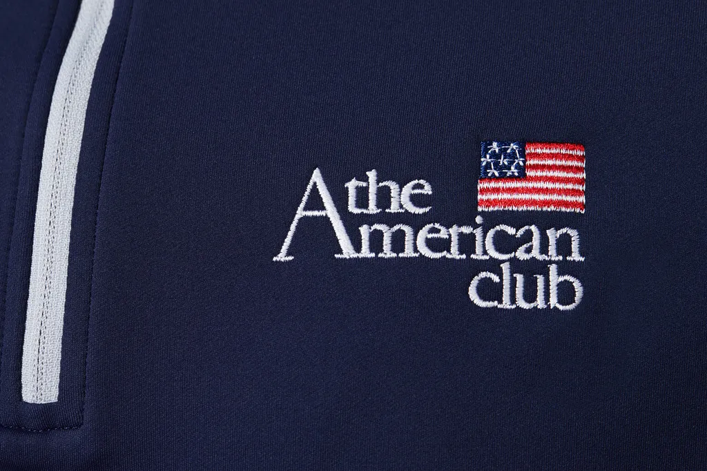 MEN&#039;S PETER MILLAR PERTH PERFORMANCE QUARTER-ZIP PULLOVER.  THE AMERICAN CLUB® LOGO EXCLUSIVELY. 3 COLOR OPTIONS