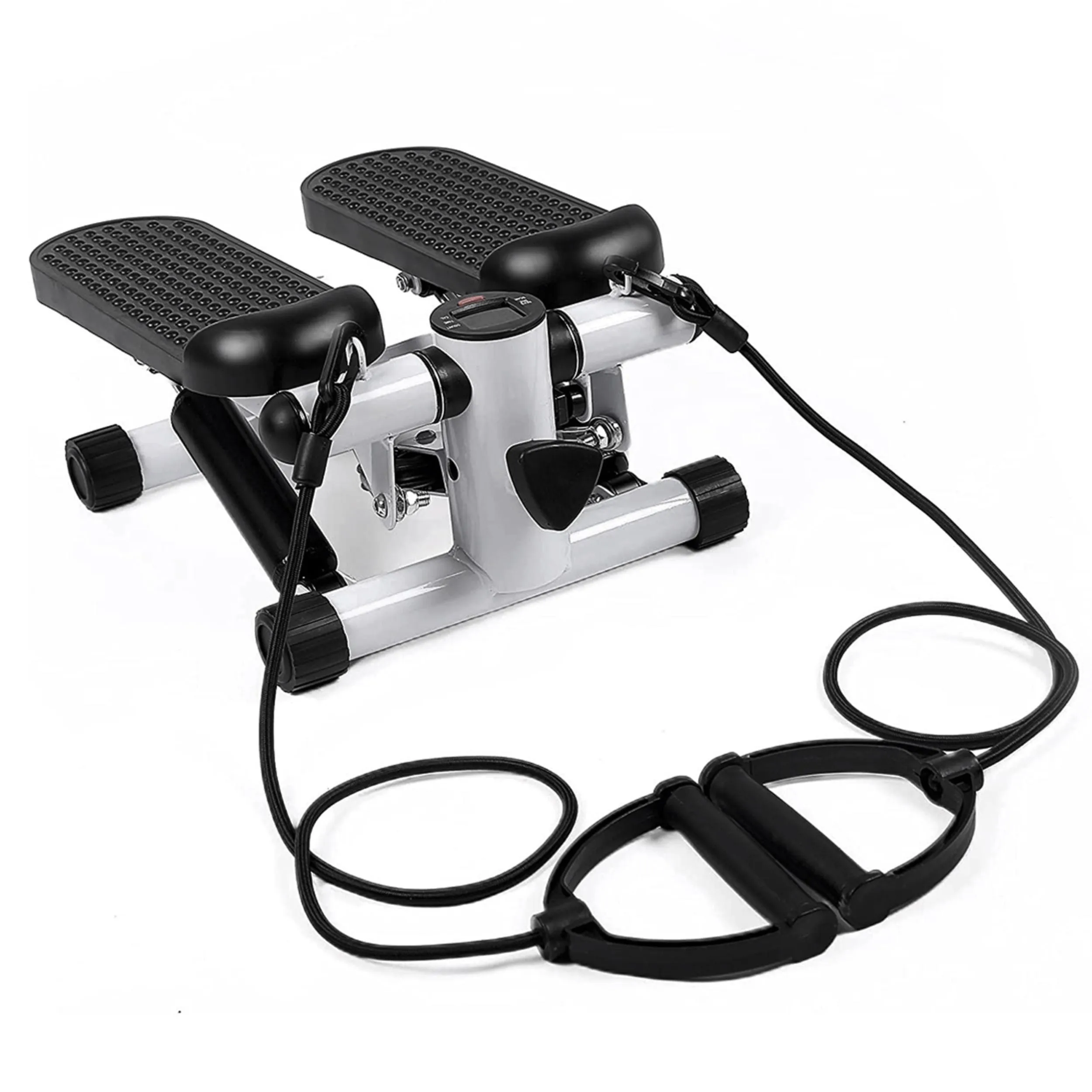 Mini Fitness Stepper w/ 2 Resistance Bands & LCD Monitor - Max 330.7LBS Load - Quiet Stair Stepper