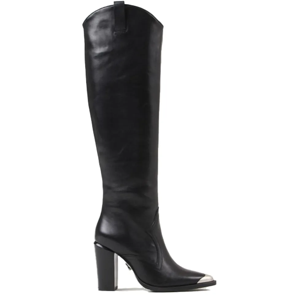 New Americana Black High Western Boots