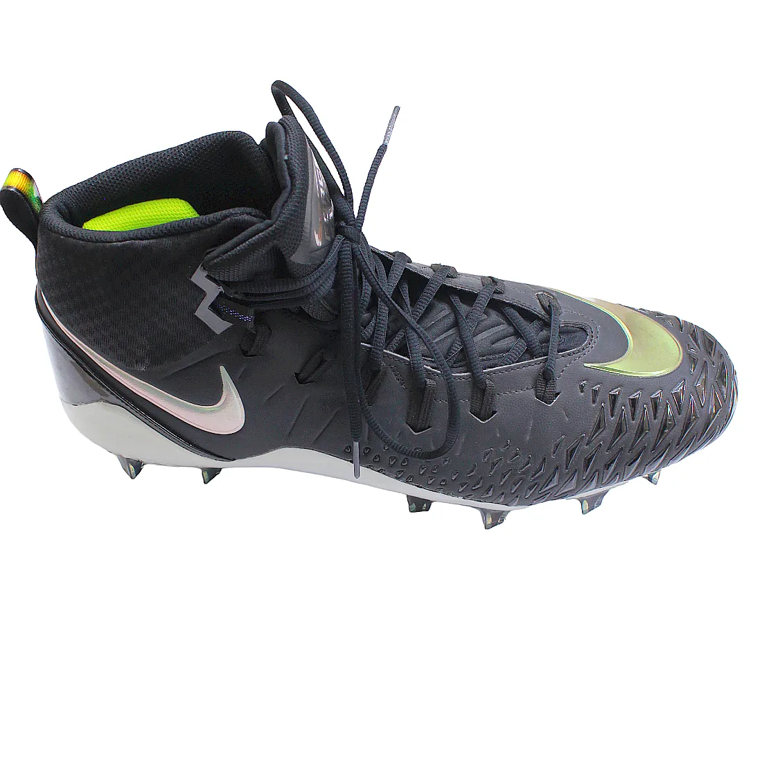 Nike Force Savage Pro Football Cleats 880144011 Men's Size 17 Black Green White