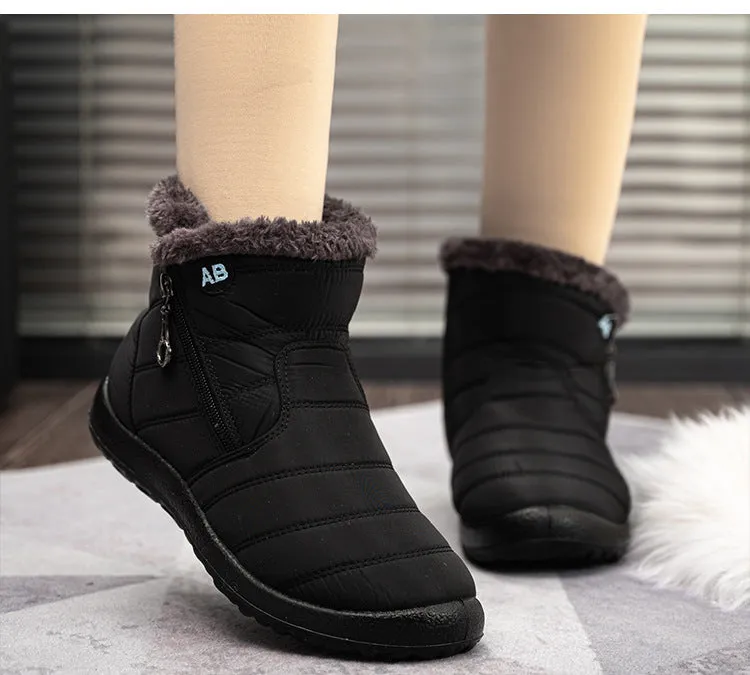 Owlkay Warm And Cold Resistant High Top Waterproof Snow Boots