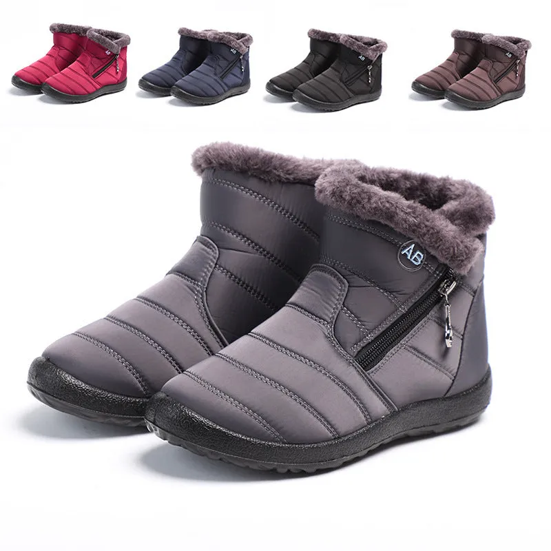 Owlkay Warm And Cold Resistant High Top Waterproof Snow Boots