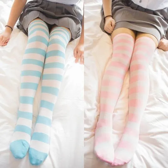 Pastel Striped Stockings