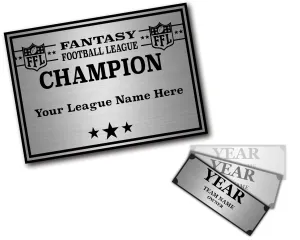 Perpetual Trophy Engravings - Square Base - Fantasy Football - Silver