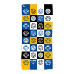 Personalised Leicester City Chequered Golf Towel