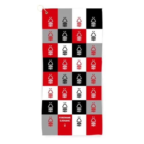 Personalised Nottingham Forest FC Chequered Golf Towel