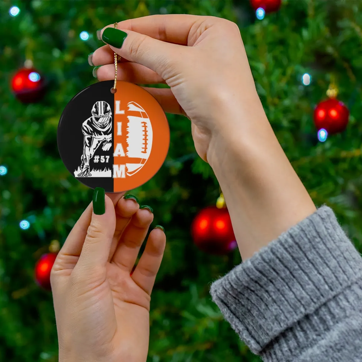 Personalized Football Christmas Ornament