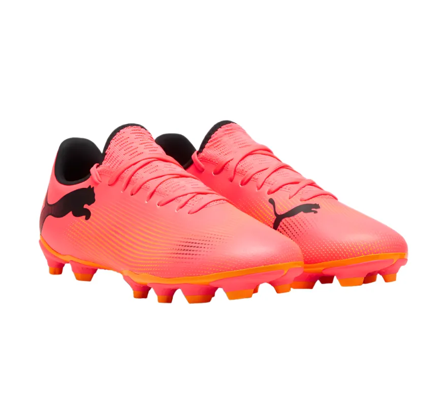 Puma Adults Football Boots Future 7 Play FG/AG Sunset Glow/Puma Black/Sun Stream