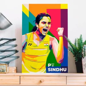 PV Sindhu Printed Wooden Frame