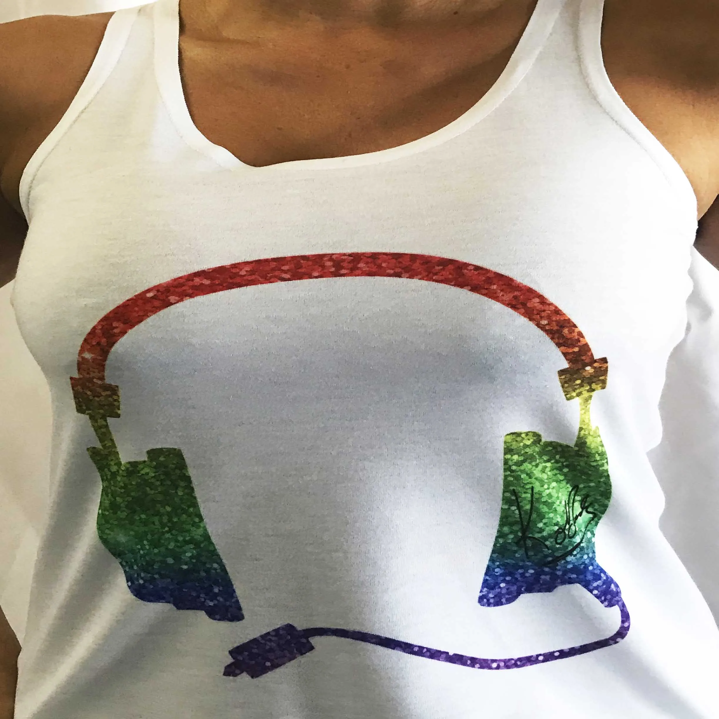 Rainbow Headphone Tank Top