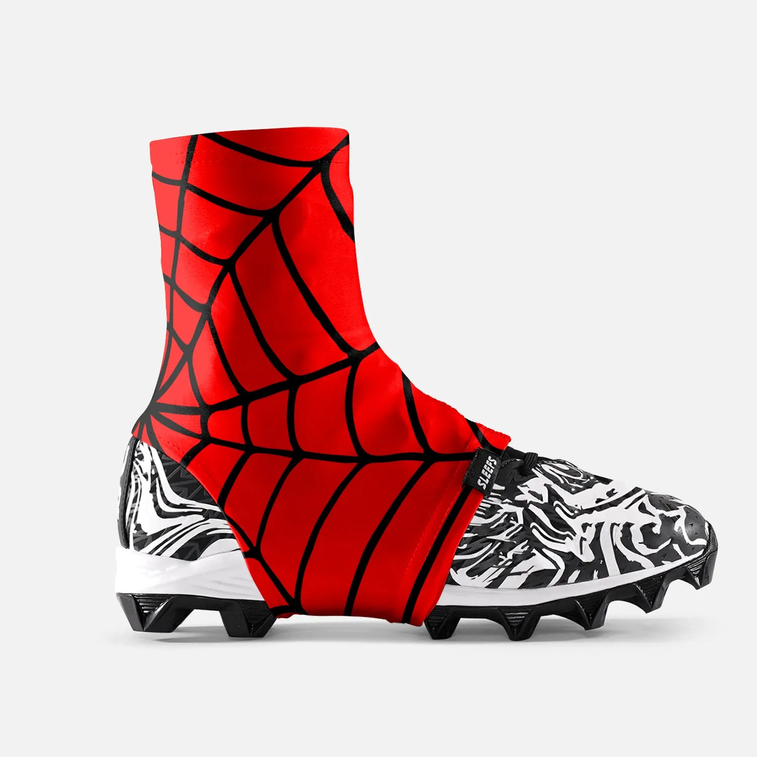 Red Web Pattern Kids Spats / Cleat Covers